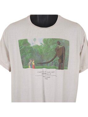 Castle In The Sky T Shirt Mens Size XL Cream Studio Ghibli Japanese Animation